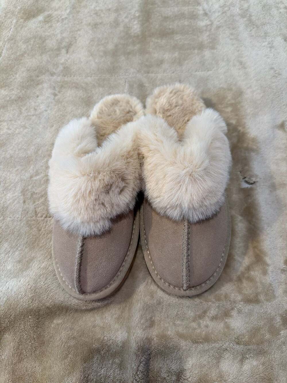 Style & Co. Women's Faux Fur Trim Microsuede‎ Mule Slippers